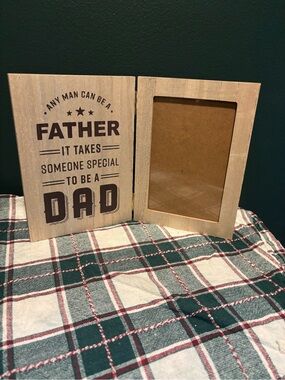 Father’s Day Gifts- Wooden Dad Photo Frame - Natural Brown 4x6 Photo